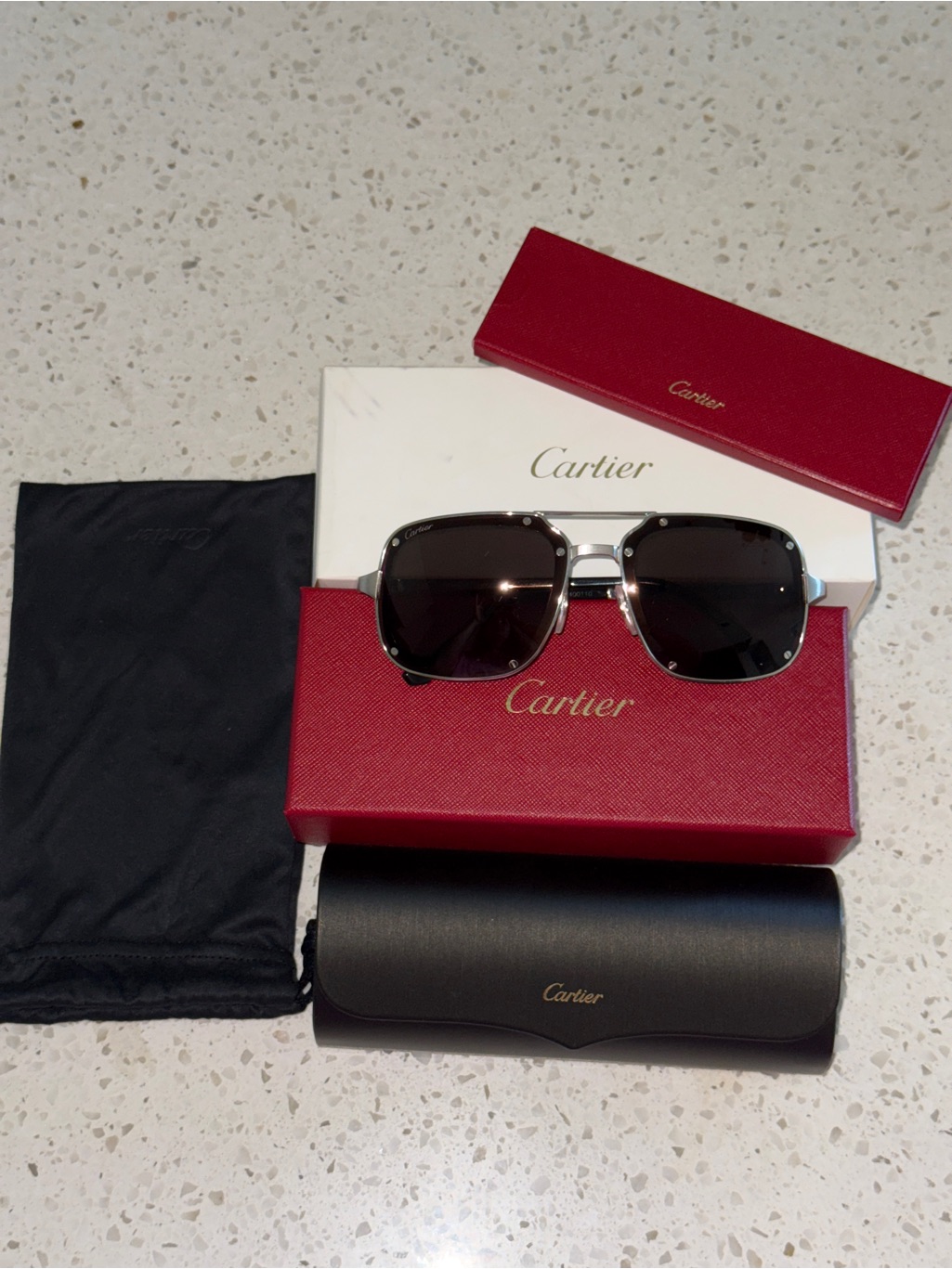 Cartier Sunglasses In Black And Silver